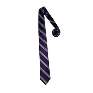 Ted Baker London‎ 100% Silk Tie | Navy Blue Red Stripes